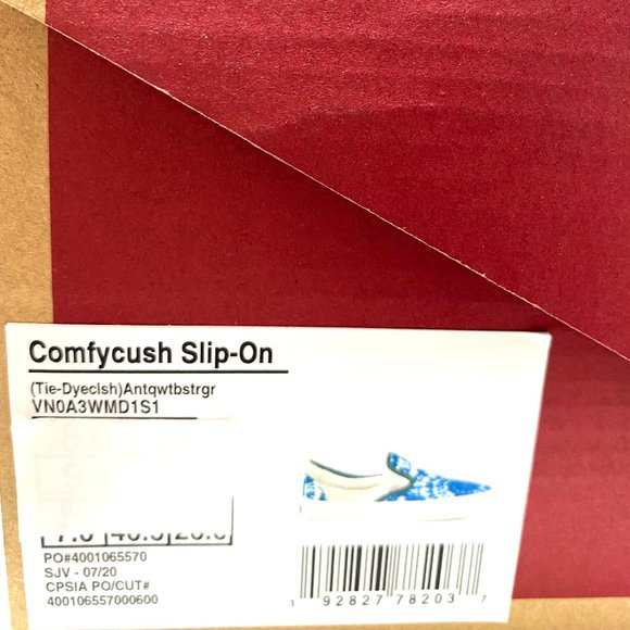 VANS Comfycush Slip-On Tie-Dyeclsh blue Casual Sneakers Women's Size VN0A3WMD1S1 - Picture 9 of 10